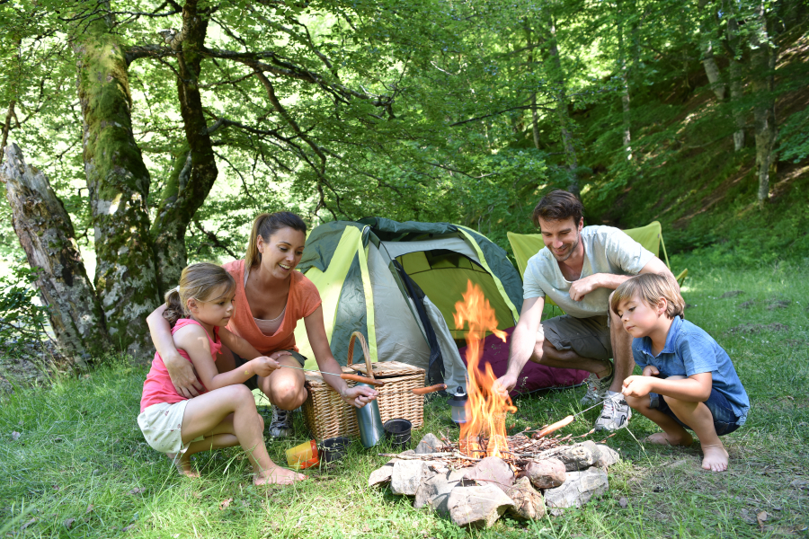 famille en camping Arcachon bassin